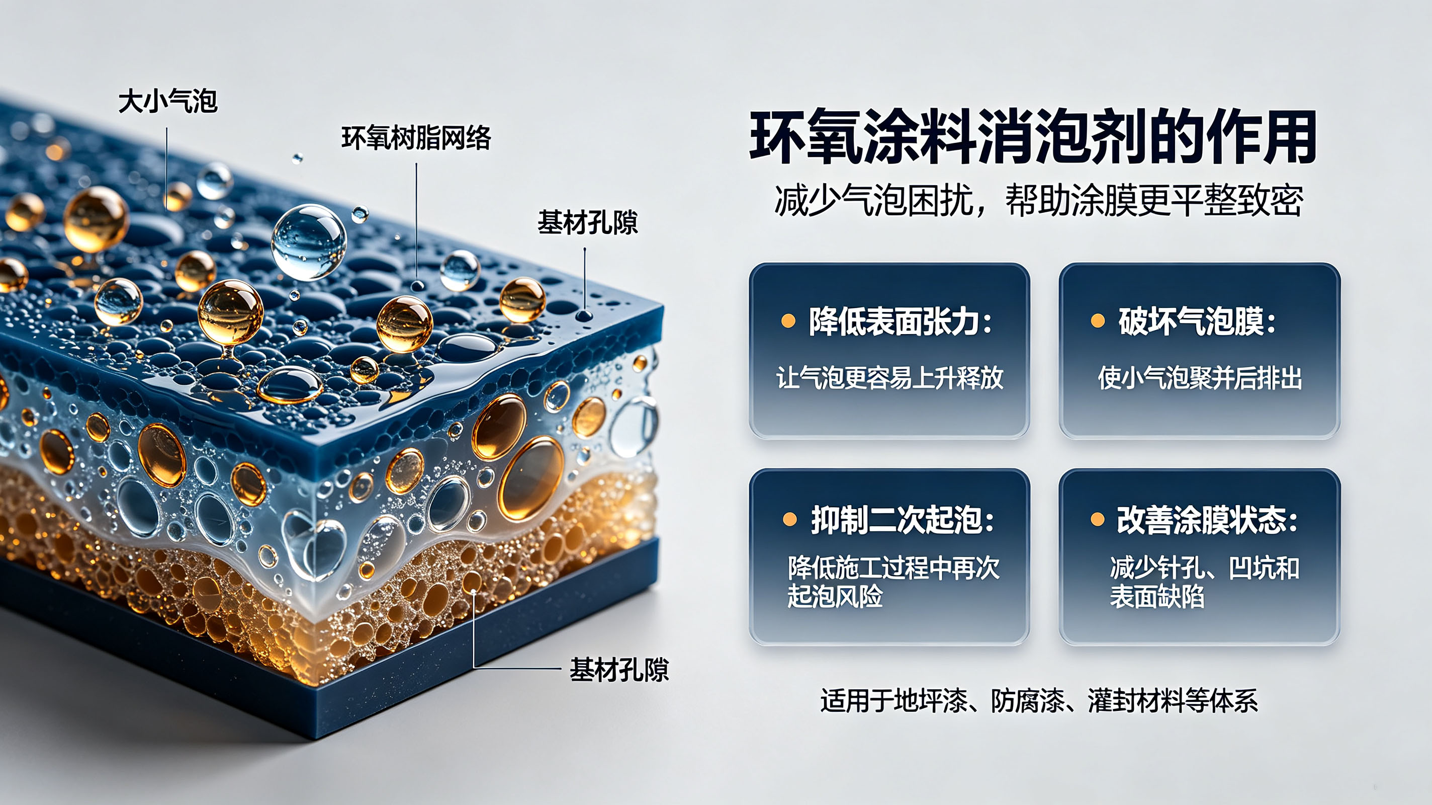 環(huán)氧涂料消泡劑的作用