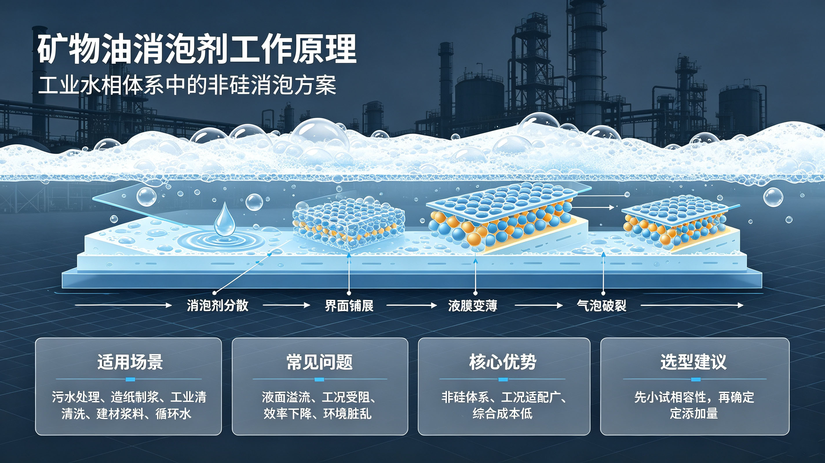 礦物油消泡劑工作原理
